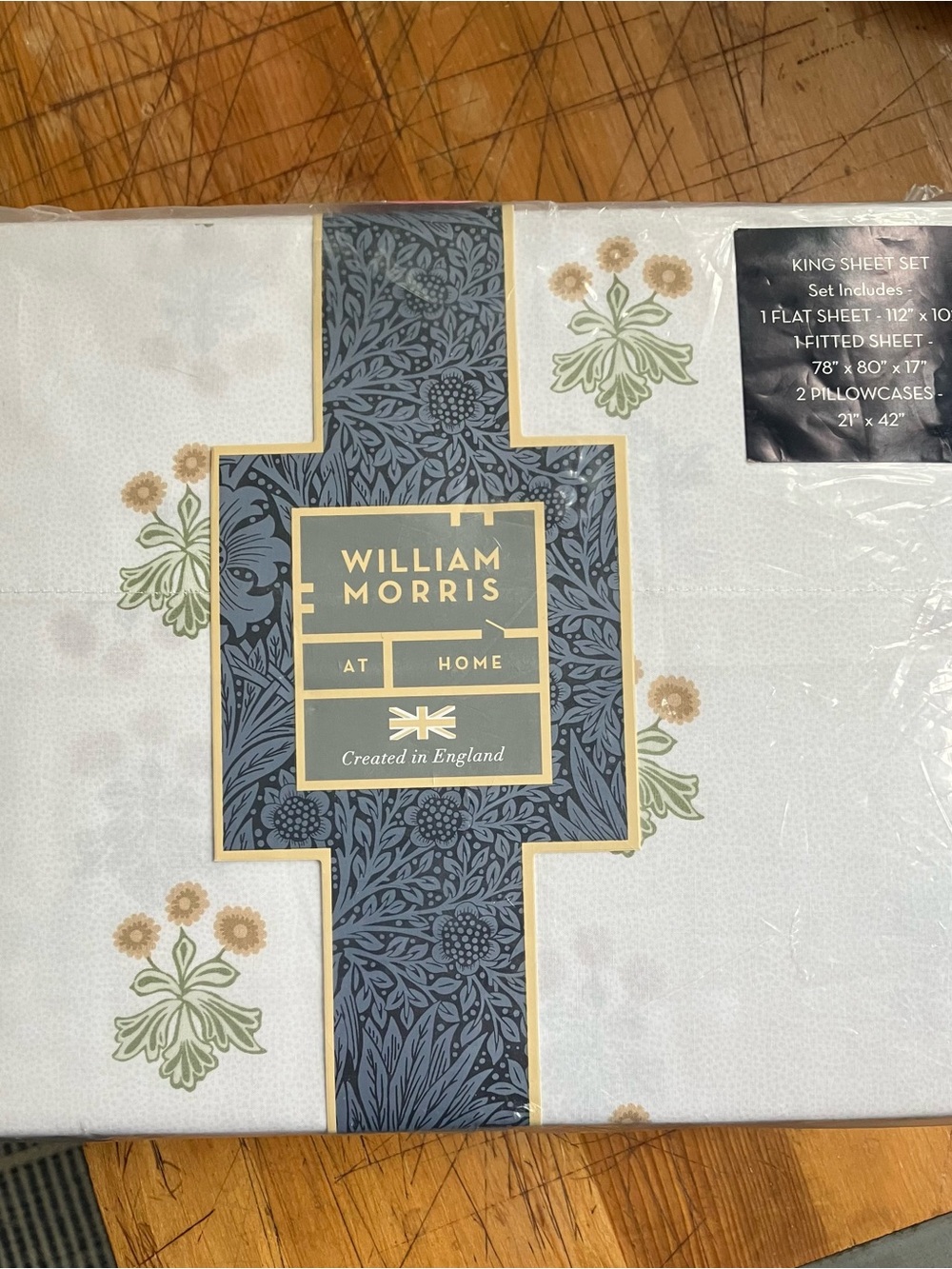 William Morris At Home Cream Floral King Sheet Set